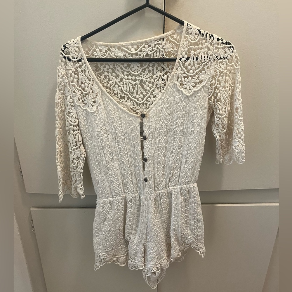 Baylor grace romper in cream